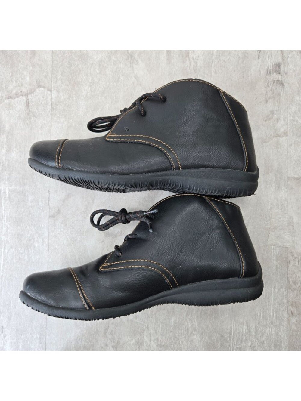Born Of Concept Chukka Ankle Bootie Sz 9 Black Leather Minimalist Lagenlook Shoe - Picture 6 of 11